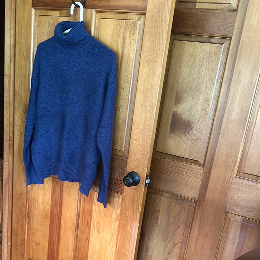 Soft and Cozy Blue Turtleneck Sweater size XL.